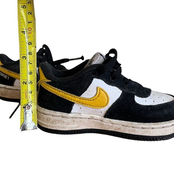 Nike Air Force 1 Athletic Club Baby Shoes Black Yellow White Size 6C Unisex - Picture 10 of 10
